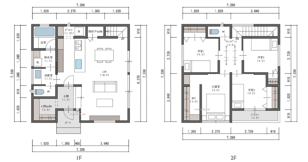 2階建×4LDK×30坪|スペースを効率良く活用!廊下のない総二階の間取り | 咲くくらし
